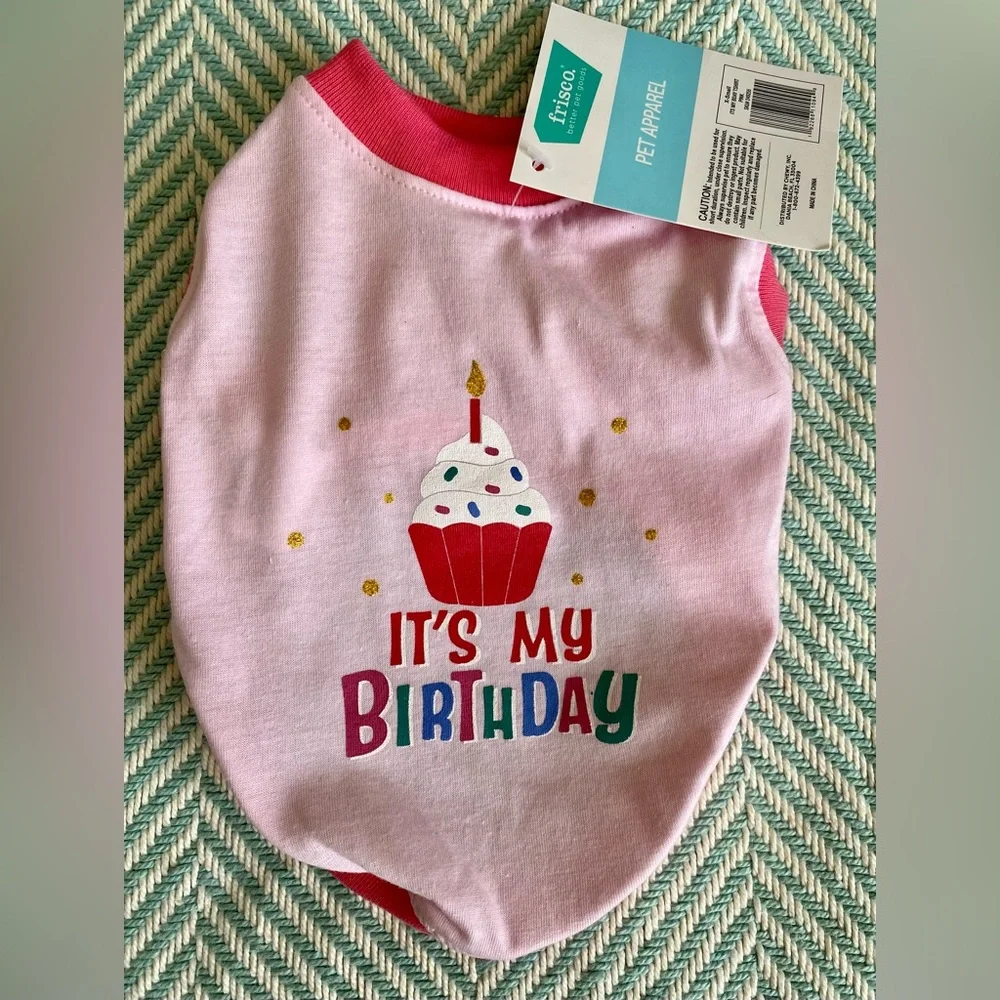 Frisco It’s My Birthday Pet T-Shirt, Pink